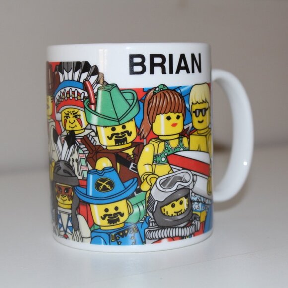 Lego Disney Land Orlando FL Coffee Tea Mug "Brian" Name Imagination Center White - Picture 1 of 7